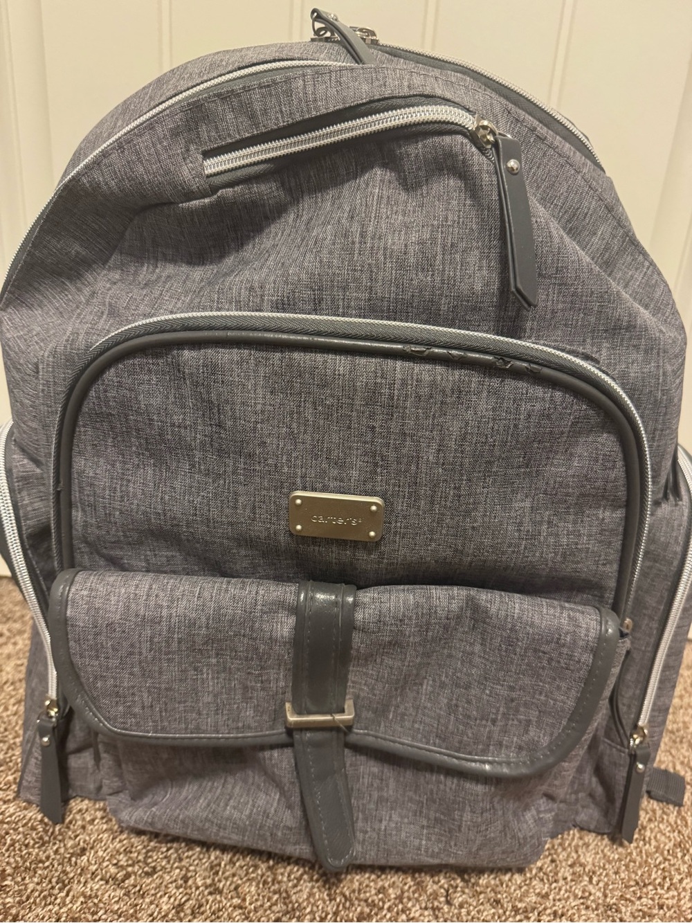 Gray  Carter’s Diaper Bag Backpack